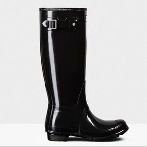 Hunter Boots Original Tall Gloss Rain Boots: Black